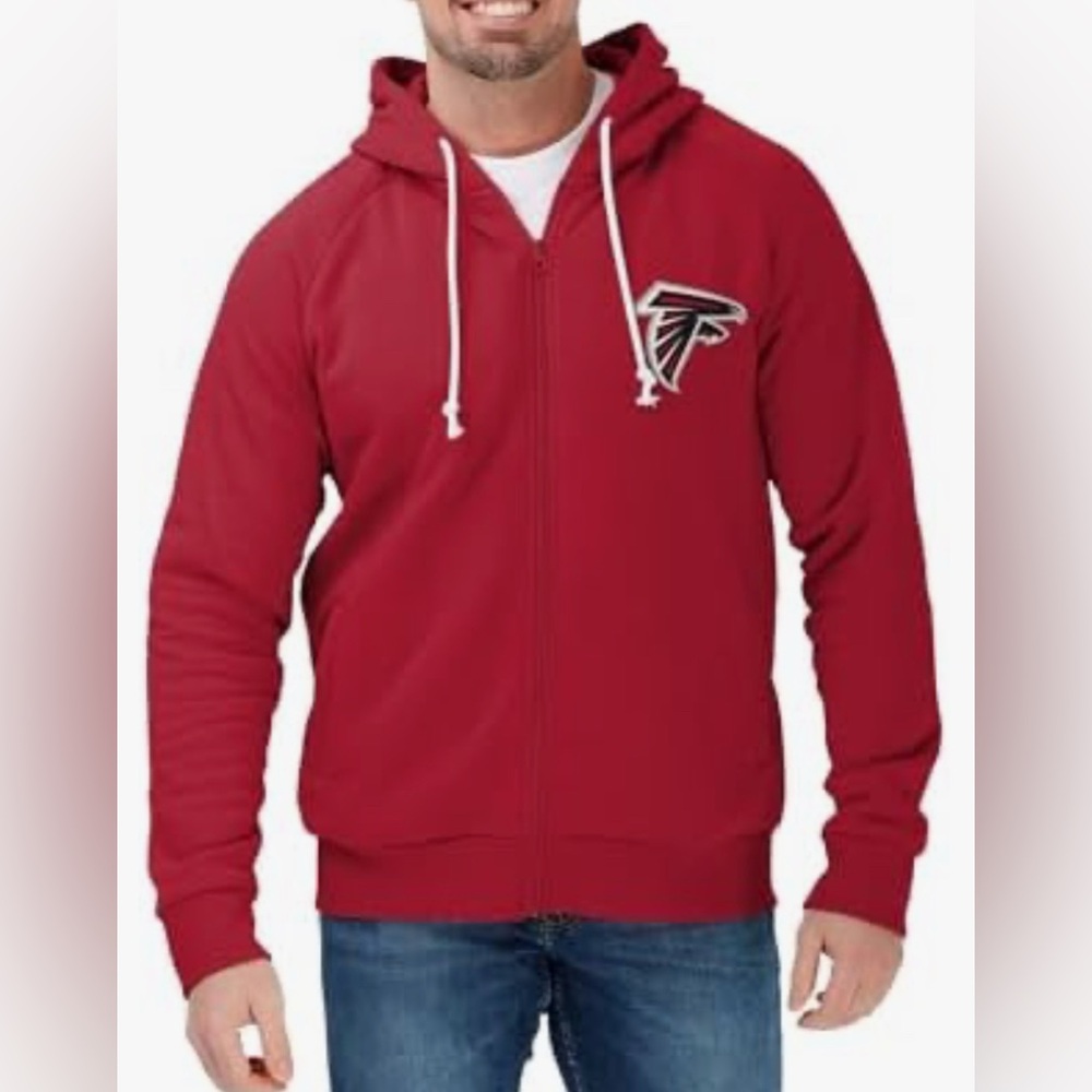 Atlanta Falcons NFL team apparel men's zip up Hoodie red size medium FOCO